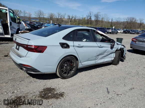 2025 Volkswagen Jetta GLI Autobahn with VIN 3VW2T7BU0SM061533, listed as a Copart auction lot 54275155 with 175 mi miles and Salvage title. Bid and sale history available at DreamBid. Image 3.