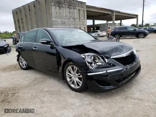 2013 Hyundai Genesis 3.8L with VIN KMHGC4DD2DU221085, listed as a Copart auction lot 38810452 with 96,878 mi miles and Salvage Title. Bid and sale history available at carsss.com. Image 1.