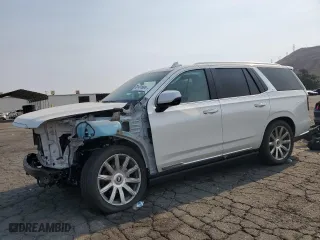 2021 Cadillac Escalade Premium Luxury Platinum with VIN 1GYS4DKL8MR217707, listed as a Copart auction lot 71491894 with 30,091 mi miles and Salvage Title. Bid and sale history available at carsss.com. Image 1.