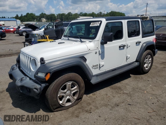 2020 Jeep Wrangler Unlimited Sport S with VIN 1C4HJXDG7LW144226, listed as a Copart auction lot 65087935 with 77,815 mi miles and Salvage title. Bid and sale history available at DreamBid. Image 1.