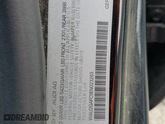 2014 Audi A7 3.0 Prestige with VIN WAU2GAFC9EN023263, listed as a Copart auction lot 50968285 with 172,111 mi miles and Salvage Title. Bid and sale history available at carsss.com. Image 13.