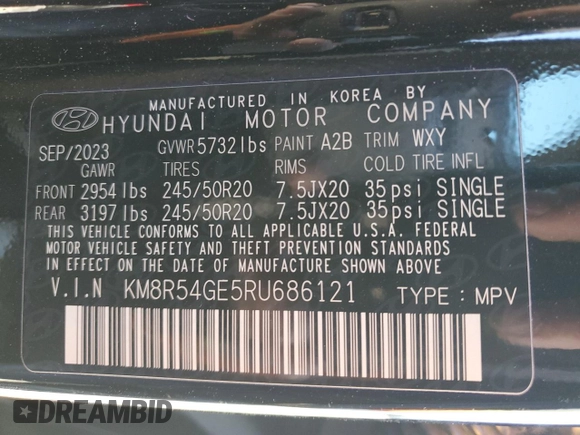 2024 Hyundai Palisade Limited z VIN KM8R54GE5RU686121, wystawiony jako Copart lot #47854675 z przebiegiem 17 167 mil mil oraz Szkoda całkowita • Salvage title. Historia ofert i sprzedaży dostępna na DreamBid. Obrazek 15.
