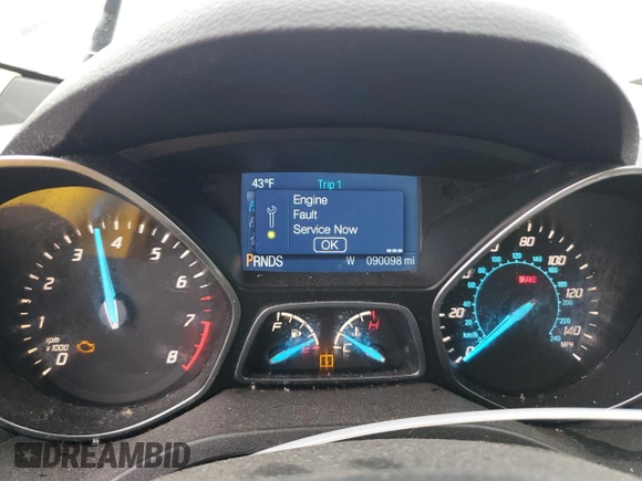 2015 Ford Escape SE with VIN 1FMCU0GX3FUC65545, listed as a Copart auction lot 44836075 with 90,098 mi miles and Salvage Title. Bid and sale history available at carsss.com. Image 9.