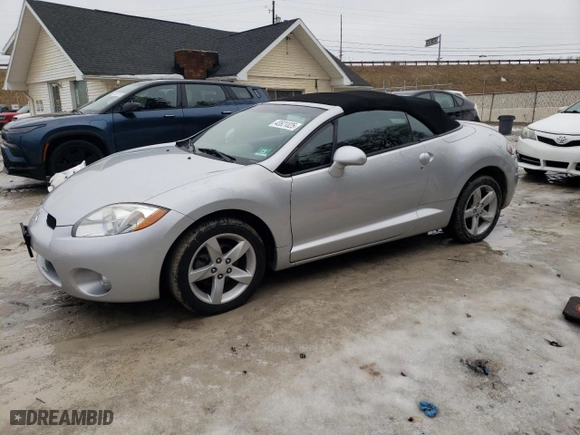 2008 Mitsubishi Eclipse GS with VIN 4A3AL25F68E040437, listed as a Copart auction lot 43521025 with 75,644 mi miles and Salvage Title. Bid and sale history available at carsss.com. Image 1.