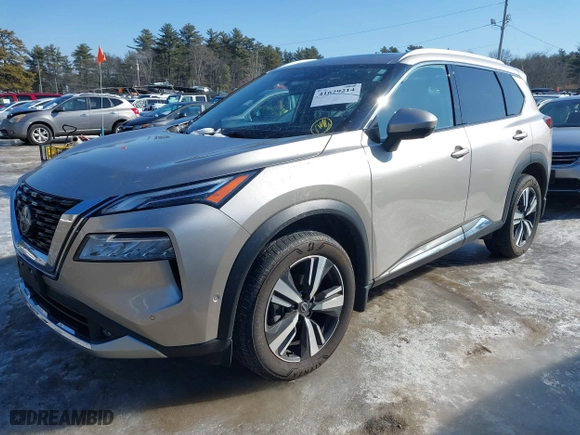 2022 Nissan Rogue Platinum with VIN JN8BT3DD5NW278030, listed as a IAAI auction lot 41629214 with 14,883 mi miles. Bid and sale history available at carsss.com. Image 18.