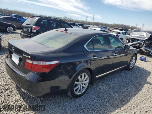 2009 Lexus LS 460 with VIN JTHBL46F495086267, listed as a Copart auction lot 50004355 with 114,937 mi miles and Salvage Title. Bid and sale history available at DreamBid. Image 3.