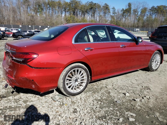2023 Mercedes-Benz E 350 with VIN W1KZF8EB0PB139094, listed as a Copart auction lot 46427445 with 21,303 mi miles and Salvage Title. Bid and sale history available at DreamBid. Image 3.
