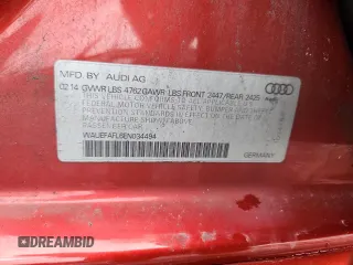 2014 Audi A4 Premium Plus z VIN WAUEFAFL6EN034494, wystawiony jako Copart lot #59153835 z przebiegiem 85 982 mil mil oraz Szkoda całkowita • Salvage title. Historia ofert i sprzedaży dostępna na DreamBid. Obrazek 12.