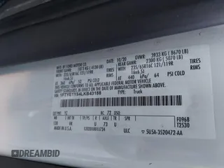 2020 Ford Transit Cargo with VIN 1FTYE1Y84LKB43188, listed as a IAAI auction lot 41388755 with 254,023 mi miles and . Bid and sale history available at DreamBid. Image 9.