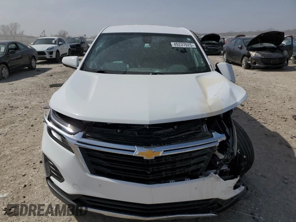 2022 Chevrolet Equinox LT with VIN 3GNAXKEV8NL154716, listed as a Copart auction lot 49237025 with 47,058 mi miles and Salvage Title. Bid and sale history available at DreamBid. Image 5.