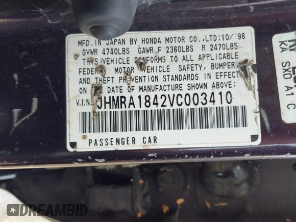 1997 Honda Odyssey z VIN JHMRA1842VC003410, wystawiony jako IAAI lot #42456828 z przebiegiem 280 657 mil mil oraz . Historia ofert i sprzedaży dostępna na DreamBid. Obrazek 9.