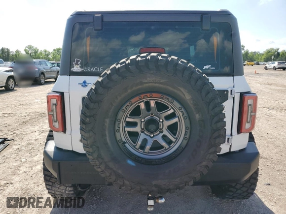 2022 Ford Bronco with VIN 1FMDE5AHXNLB04386, listed as a Copart auction lot 51952215 with 36,839 mi miles and Salvage title. Bid and sale history available at DreamBid. Image 6.
