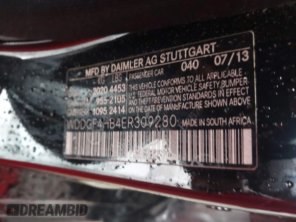 2014 Mercedes-Benz C 250 Sport with VIN WDDGF4HB4ER309280, listed as a IAAI auction lot 42351858 with 95,417 mi miles and . Bid and sale history available at DreamBid. Image 9.