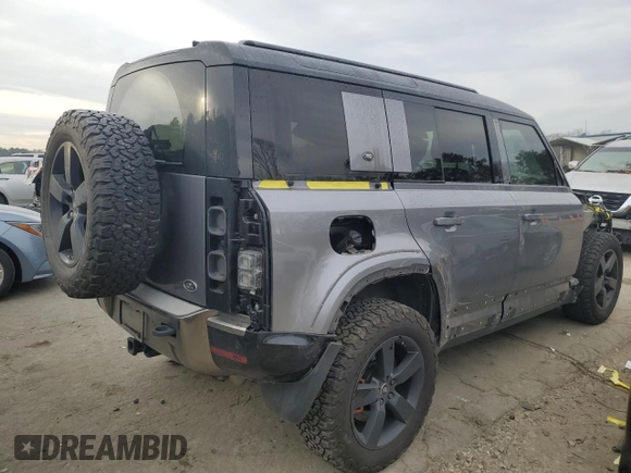 2020 Land Rover Defender X with VIN SALEXEEU0L2021510, listed as a Copart auction lot 41806055 with 58,647 mi miles and Salvage title. Bid and sale history available at DreamBid. Image 3.