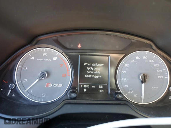 2014 Audi SQ5 with VIN WA1VGBFP4EA044659, listed as a Copart auction lot 49452835 with 114,813 mi miles and Salvage Title. Bid and sale history available at DreamBid. Image 9.