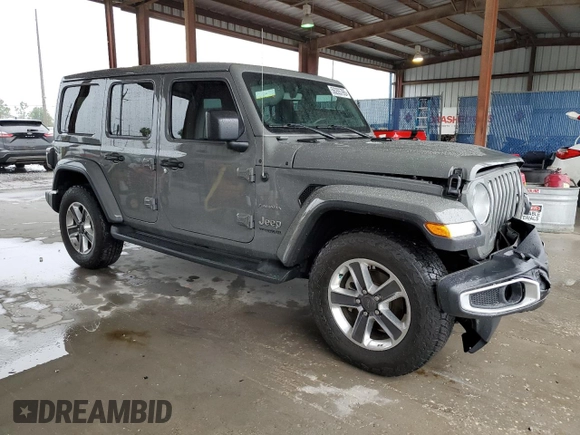 2021 Jeep Wrangler Unlimited Sahara Altitude с VIN 1C4HJXEG9MW512731, выставлен на аукционе Copart как лот 56205765 с пробегом 58 426 миль миль и Списание • Salvage title. История ставок и продаж доступна на DreamBid. Изображение 4.