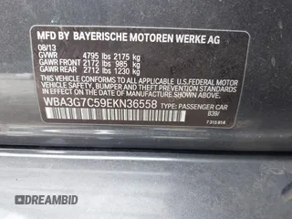 2014 BMW 3 Series 328i xDrive with VIN WBA3G7C59EKN36558, listed as a IAAI auction lot 41562676 with 129,616 mi miles and . Bid and sale history available at carsss.com. Image 9.