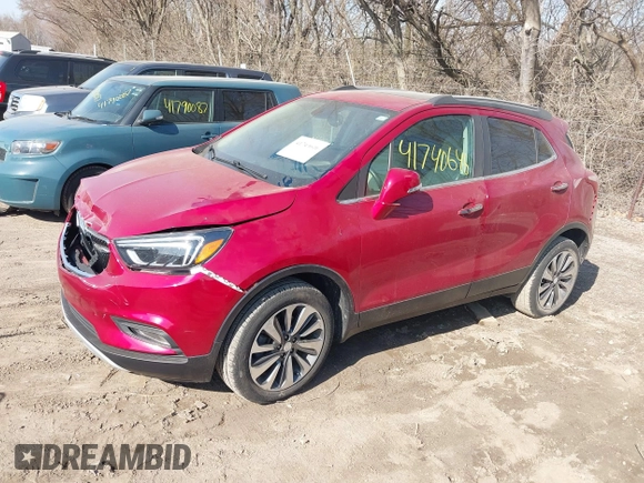 2019 Buick Encore Essence with VIN KL4CJGSM8KB955522, listed as a IAAI auction lot 41740646 with 56,647 mi miles and . Bid and sale history available at DreamBid. Image 18.