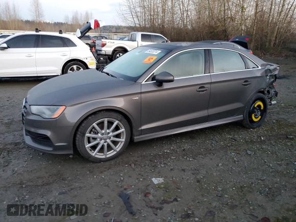 2015 Audi A3 2.0T Prestige with VIN WAUKFGFFXF1020252, listed as a Copart auction lot 84533014 with 70,945 mi miles and Salvage Title. Bid and sale history available at carsss.com. Image 1.