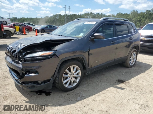 2016 Jeep Cherokee Limited with VIN 1C4PJLDS6GW176941, listed as a Copart auction lot 56754985 with 90,974 mi miles and Salvage title. Bid and sale history available at DreamBid. Image 1.