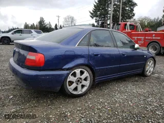 2001 Audi S4 with VIN WAURD68D61A133182, listed as a Copart auction lot 46360985 with 221,354 mi miles and Salvage Title. Bid and sale history available at carsss.com. Image 3.