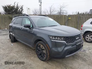2022 Kia Sorento X-Line S with VIN 5XYRLDLC9NG080525, listed as a IAAI auction lot 41619215 with 26,085 mi miles. Bid and sale history available at carsss.com. Image 1.