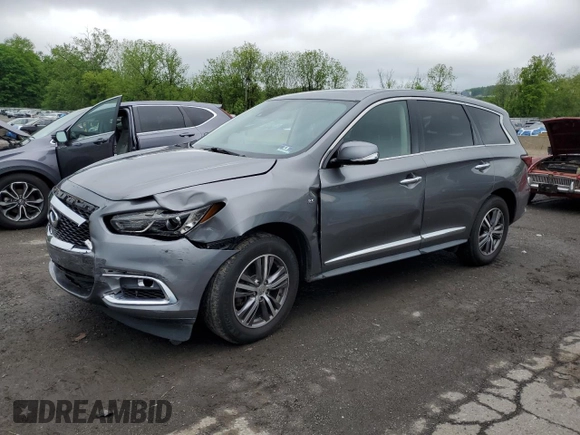 2019 Infiniti QX60 Pure with VIN 5N1DL0MMXKC566525, listed as a Copart auction lot 56960085 with 89,858 mi miles and Salvage title. Bid and sale history available at DreamBid. Image 1.