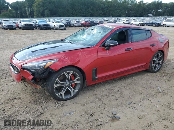 2020 Kia Stinger GT with VIN KNAE35LC4L6079560, listed as a Copart auction lot 72028704 with 50,434 mi miles and Salvage Title. Bid and sale history available at DreamBid. Image 1.