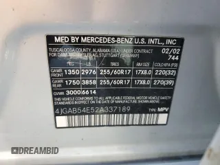 2002 Mercedes-Benz M-Class with VIN 4JGAB54E52A337189, listed as a Copart auction lot 71348154 with 220,378 mi miles and Salvage Title. Bid and sale history available at carsss.com. Image 16.