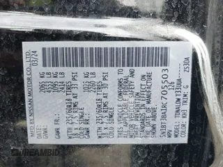 2024 Nissan Rogue SV z VIN 5N1BT3BA1RC705503, wystawiony jako IAAI lot #42298131 z przebiegiem 26 793 mil mil oraz . Historia ofert i sprzedaży dostępna na DreamBid. Obrazek 9.