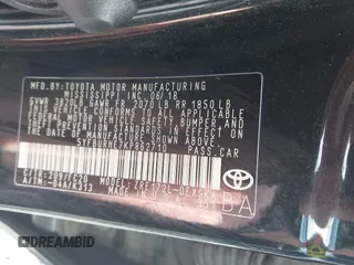 2019 Toyota Corolla L z VIN 5YFBURHE7KP862710, wystawiony jako IAAI lot #42136095 z przebiegiem 108 270 mil mil oraz . Historia ofert i sprzedaży dostępna na DreamBid. Obrazek 9.