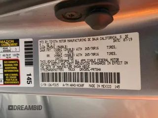2019 Toyota Tacoma SR with VIN 3TMCZ5AN2KM277551, listed as a Copart auction lot 61586585 with 59,670 mi miles and Salvage title. Bid and sale history available at DreamBid. Image 12.