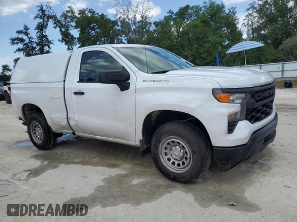 2023 Chevrolet Silverado 1500 Work Truck with VIN 3GCNAAEK1PG354604, listed as a Copart auction lot 55386455 with 100,453 mi miles and Clean Title. Bid and sale history available at DreamBid. Image 4.