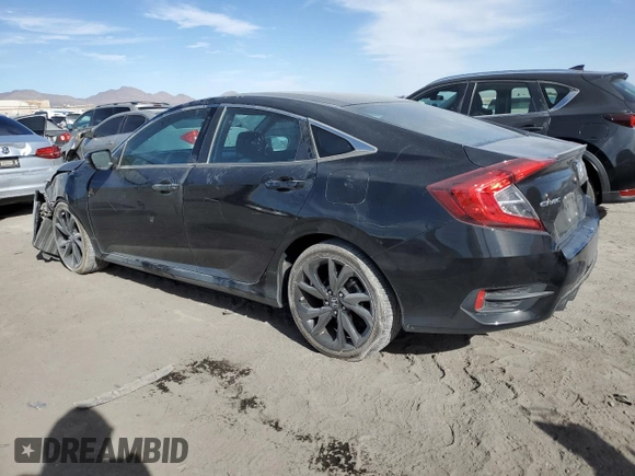 2019 Honda Civic Sport with VIN 19XFC2F81KE007902, listed as a Copart auction lot 44060855 with 69,592 mi miles and Salvage Title. Bid and sale history available at DreamBid. Image 2.
