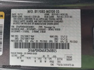 2016 Ford Fusion SE with VIN 3FA6P0HD6GR260805, listed as a IAAI auction lot 42100214 with 108,438 mi miles. Bid and sale history available at carsss.com. Image 9.