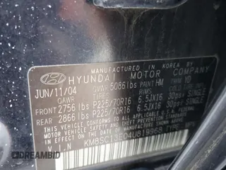 2004 Hyundai Santa Fe GLS with VIN KM8SC13E04U819968, listed as a Copart auction lot 88279005 with 156,808 mi miles and Salvage Title. Bid and sale history available at carsss.com. Image 13.
