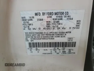2009 Ford Escape Limited with VIN 1FMCU04759KA79364, listed as a Copart auction lot 56687065 with 186,105 mi miles and Salvage title. Bid and sale history available at DreamBid. Image 13.