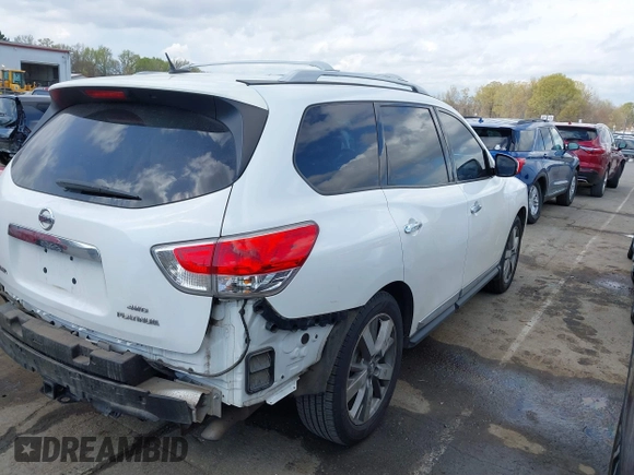 2013 Nissan Pathfinder SL with VIN 5N1AR2MM4DC641302, listed as a IAAI auction lot 41877111 with 135,403 mi miles and . Bid and sale history available at DreamBid. Image 4.