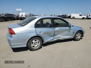 2005 Honda Civic with VIN JHMES966X5S003725, listed as a Copart auction lot 52462415 with 143,444 mi miles and Salvage Title. Bid and sale history available at DreamBid. Image 3.