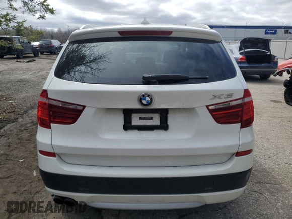 2013 BMW X3 xDrive28i with VIN 5UXWX9C59D0A13581, listed as a Copart auction lot 52074475 with Not Provided miles and Salvage Title. Bid and sale history available at DreamBid. Image 6.
