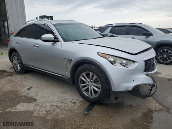 2017 Infiniti QX70 with VIN JN8CS1MW7HM413571, listed as a Copart auction lot 47632755 with 0 mi miles and Salvage Title. Bid and sale history available at carsss.com. Image 4.