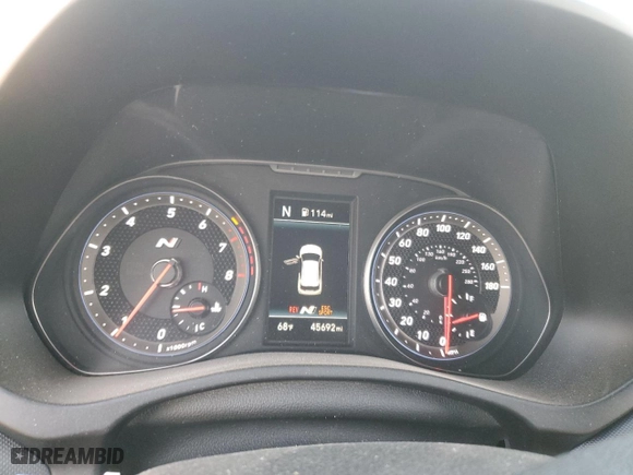 2020 Hyundai Veloster N with VIN KMHT36AHXLU008188, listed as a Copart auction lot 78117814 with 45,692 mi miles and Salvage Title. Bid and sale history available at carsss.com. Image 9.