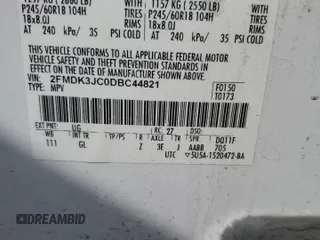 2013 Ford Edge SEL with VIN 2FMDK3JC0DBC44821, listed as a Copart auction lot 50330845 with 287,719 mi miles and Salvage Title. Bid and sale history available at carsss.com. Image 16.