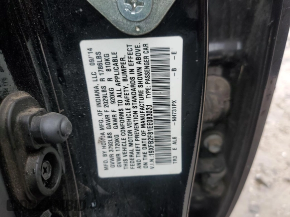 2014 Honda Civic Sedan EX with VIN 19XFB2F81EE083031, listed as a Copart auction lot 47484075 with 258,230 mi miles and Salvage Title. Bid and sale history available at carsss.com. Image 13.