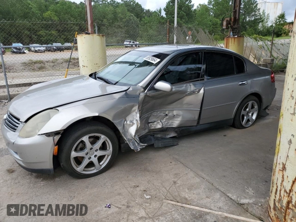 2004 Infiniti G35 w/Leather with VIN JNKCV51E64M614618, listed as a Copart auction lot 65929664 with 340,639 mi miles and Salvage Title. Bid and sale history available at DreamBid. Image 1.