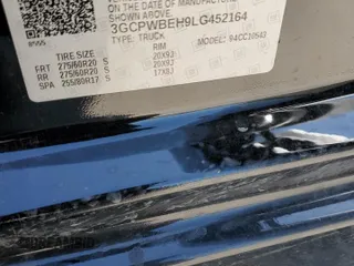 2020 Chevrolet Silverado 1500 Custom with VIN 3GCPWBEH9LG452164, listed as a Copart auction lot 52166725 with 114,131 mi miles and Salvage Title. Bid and sale history available at DreamBid. Image 14.