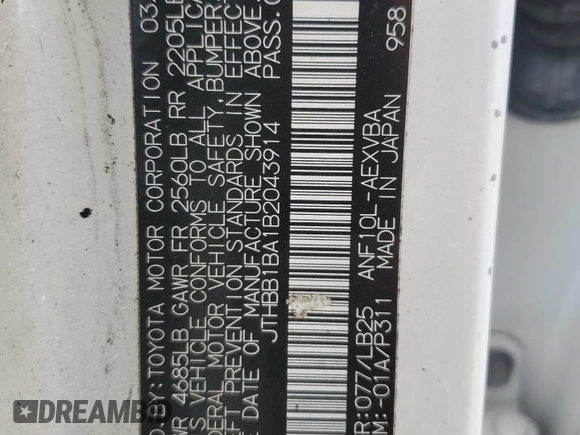 2011 Lexus HS 250h z VIN JTHBB1BA1B2043914, wystawiony jako Copart lot #51455045 z przebiegiem Nie podano mil oraz Nie do naprawy • Non repairable. Historia ofert i sprzedaży dostępna na DreamBid. Obrazek 12.