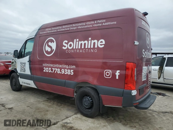 2024 Mercedes-Benz Sprinter Cargo with VIN W1W4NBHY3RT167719, listed as a Copart auction lot 45290775 with 2,544 mi miles and Salvage Title. Bid and sale history available at carsss.com. Image 2.
