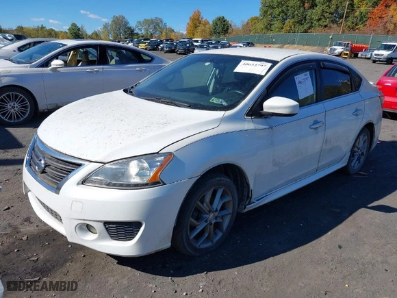 2013 Nissan Sentra SR with VIN 3N1AB7AP7DL659367, listed as a IAAI auction lot 40633797 with 83,041 mi miles. Bid and sale history available at carsss.com. Image 2.