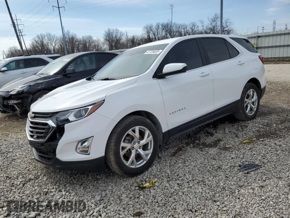 2021 Chevrolet Equinox LT with VIN 3GNAXKEV8MS112096, listed as a Copart auction lot 47725025 with 43,106 mi miles and Salvage Title. Bid and sale history available at DreamBid. Image 1.